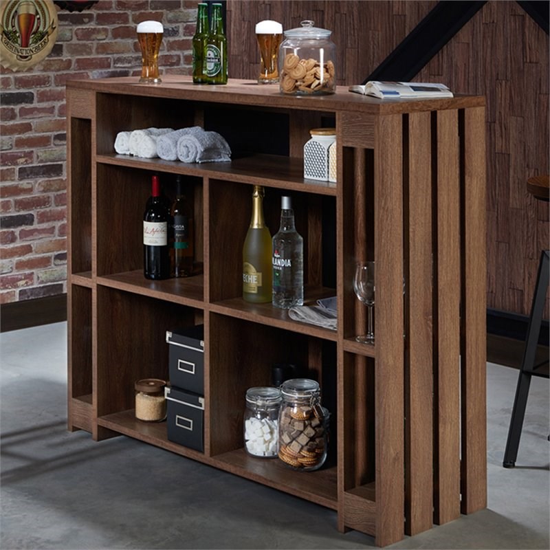 Furniture of America Edina Contemporary Wood 9Shelf Bar in