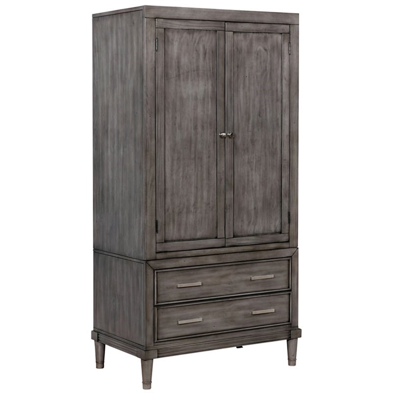 Furniture of America Illy Transitional Solid Wood 2-Drawer Armoire in ...