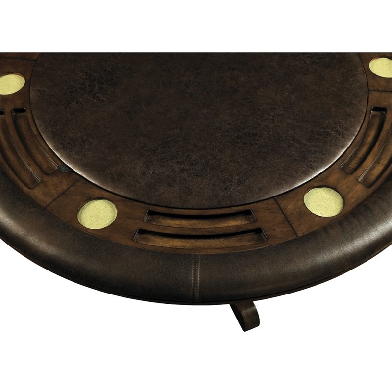 Furniture of America Izi Contemporary Wood Round Game Table in Brown