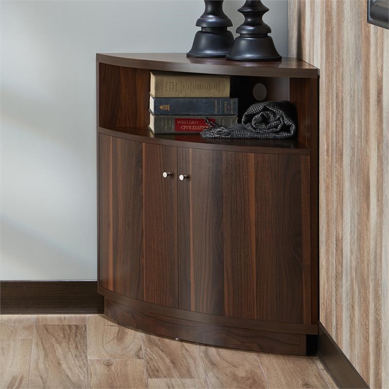 furniture of america dom modern wood corner buffet in cappuccino - idi ...