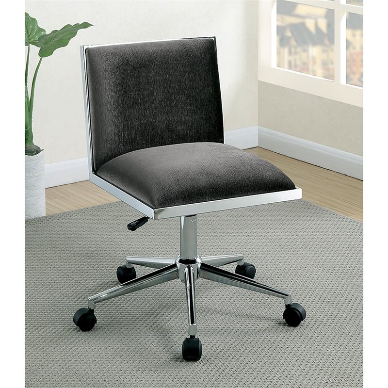 Furniture of America Bella Ergonomic Armless Office Chair in Gray ...