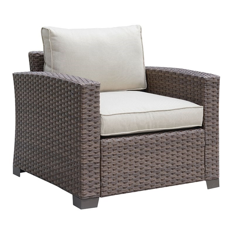 Furniture of America Condor 6Piece Rattan Patio Sofa Set in Dark Brown