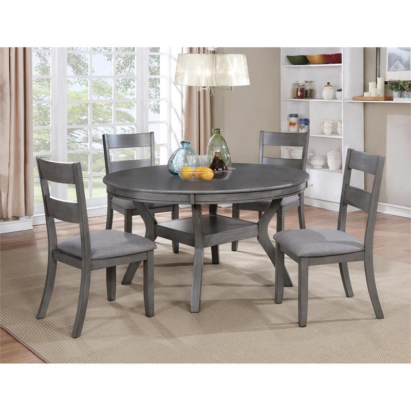 Furniture of America Gerret Wood Padded Dining Chair in Gray (Set of 2)