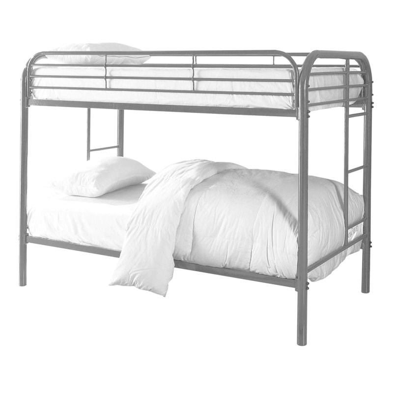 Furniture of America Sulie Transitional Metal Twin over Twin Bunk Bed in Silver