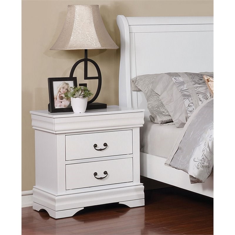 furniture of america layla transitional wood 3drawer nightstand in