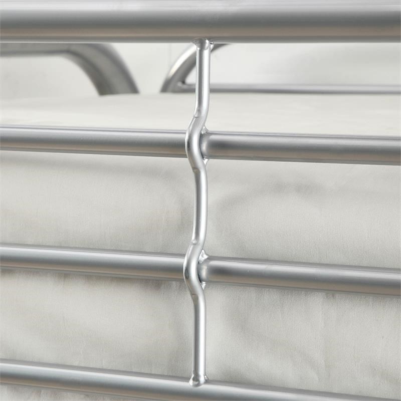 Furniture of America Hayley Metal Twin over Futon Bunk Bed in Silver