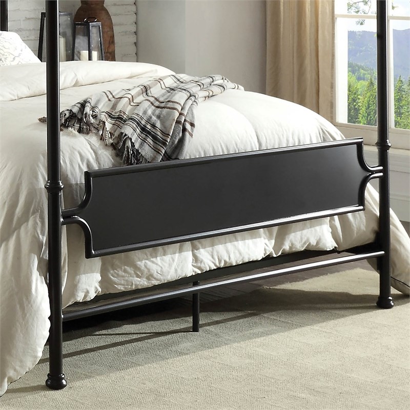 Furniture Of America Mallie Metal, Black Canopy Cal King Bed