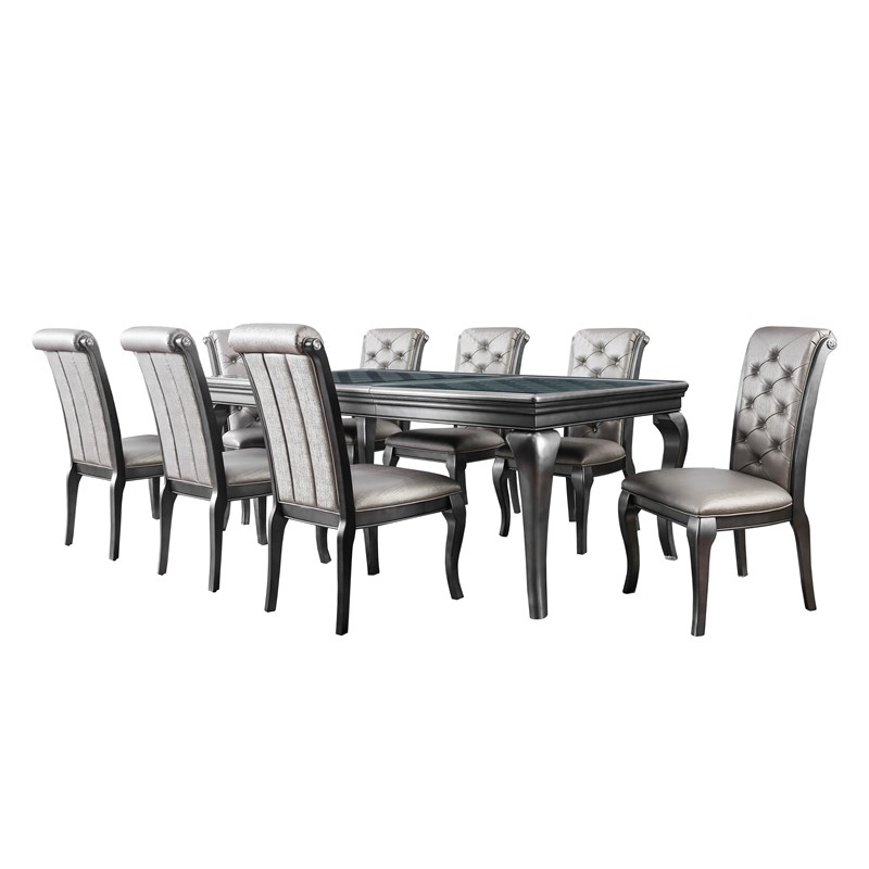 Furniture of America Bethlehem Transitional Wood 9-Piece Dining Set in Gray