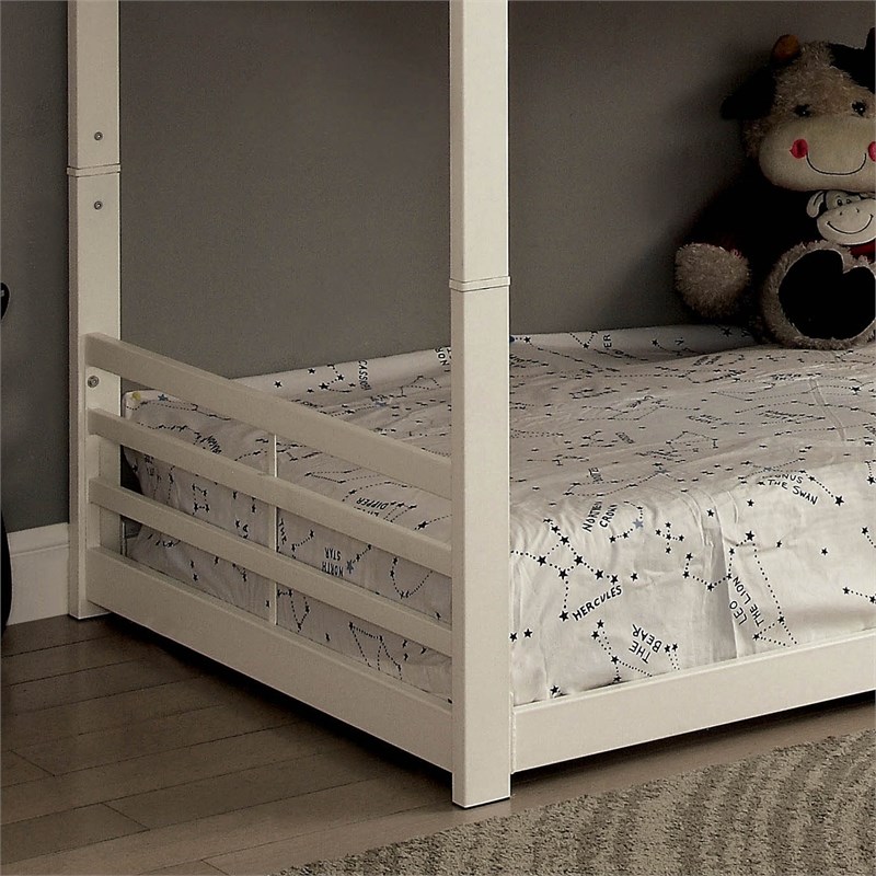 Furniture of America Nesta Transitional Metal Twin over Twin Bunk Bed in White