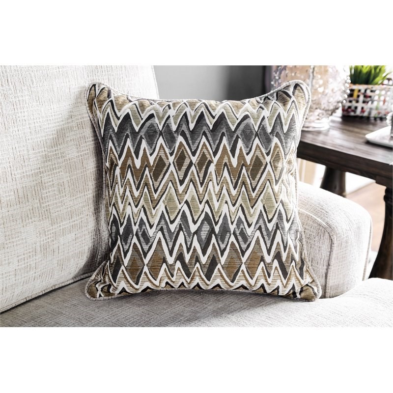 furniture of america justin transitional fabric upholstered loveseat in