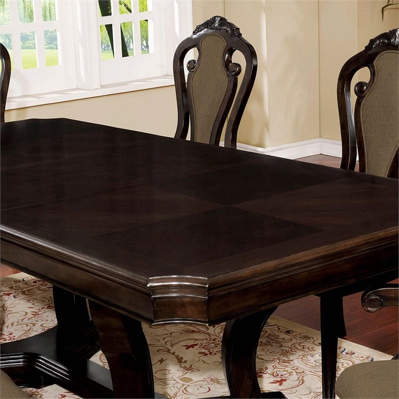 Furniture of America Katuy Traditional Wood Extendable Dining Table in Walnut