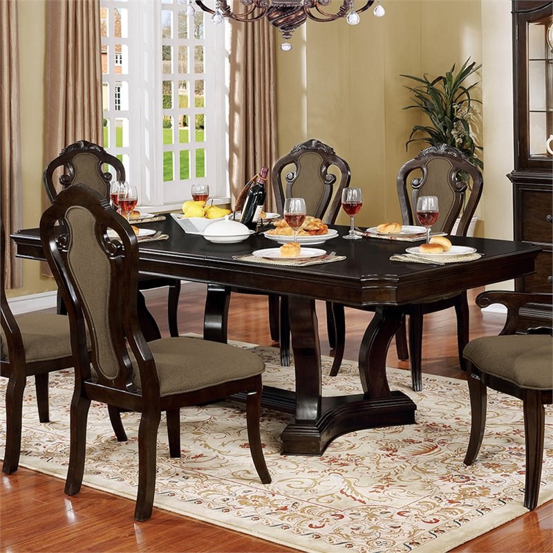 Furniture of America Katuy Traditional Wood Extendable Dining Table in Walnut