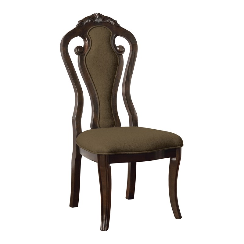 Furniture of America Katuy Wood Dining Side Chair in Walnut (Set of 2)
