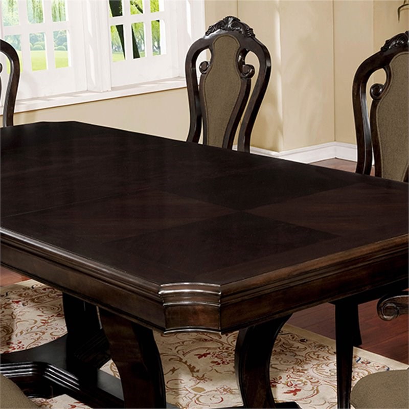 Furniture of America Katuy 7-Piece Wood Extendable Dining Set in Walnut