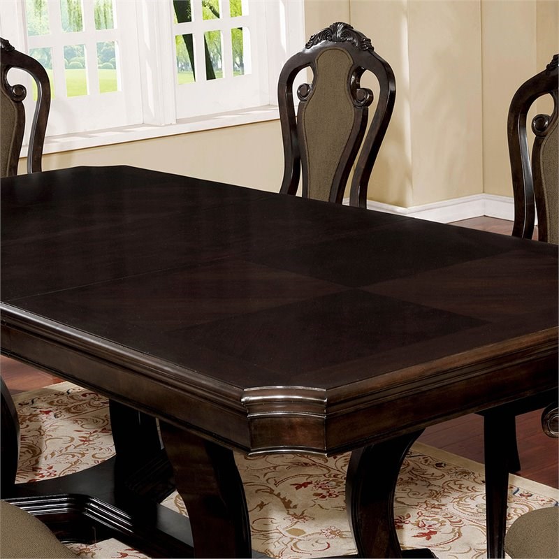Furniture of America Katuy 9-Piece Wood Extendable Dining Set in Walnut