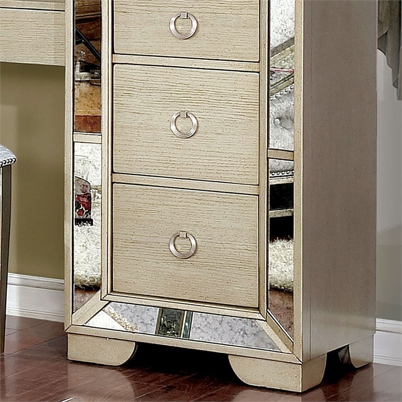 Furniture of America Celina Solid Wood 3Piece Bedroom Vanity Set in