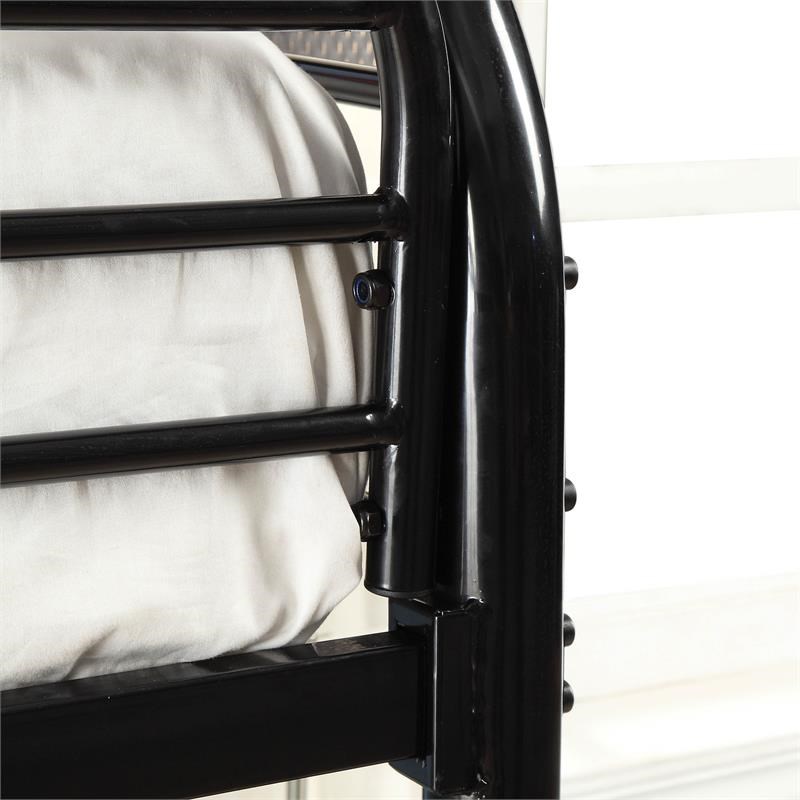 Furniture of America Sulie Transitional Metal Full over Full Bunk Bed in Black