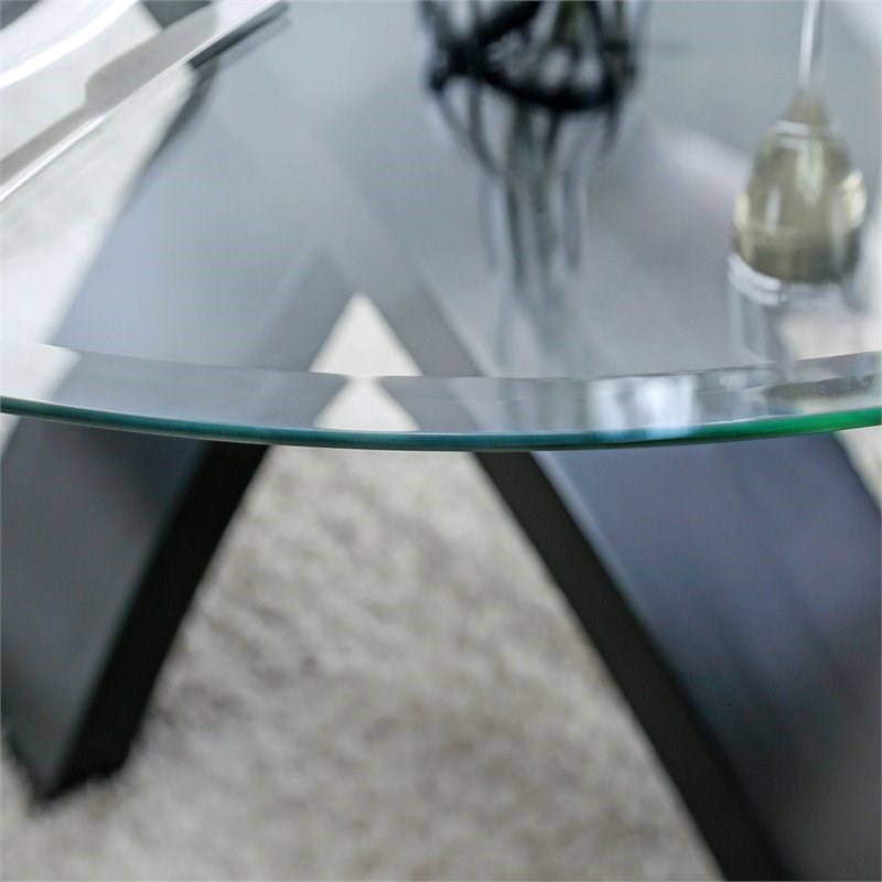 Furniture of America Andy Modern Solid Wood Round Dining Table in Black