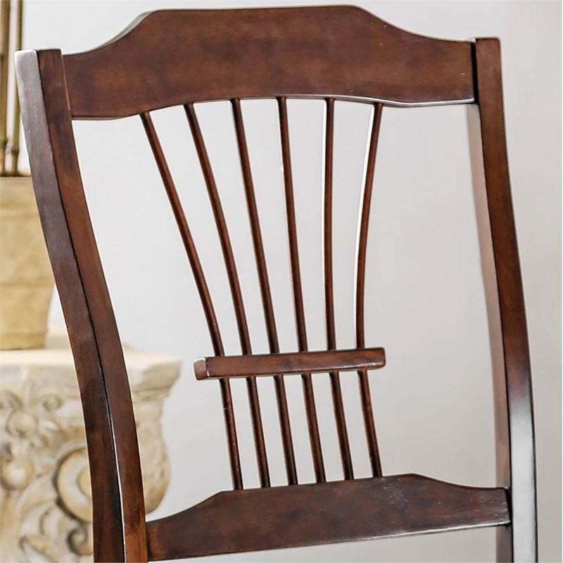 Furniture of America Lenon Wood Dining Side Chair in Brown Cherry (Set of 2)
