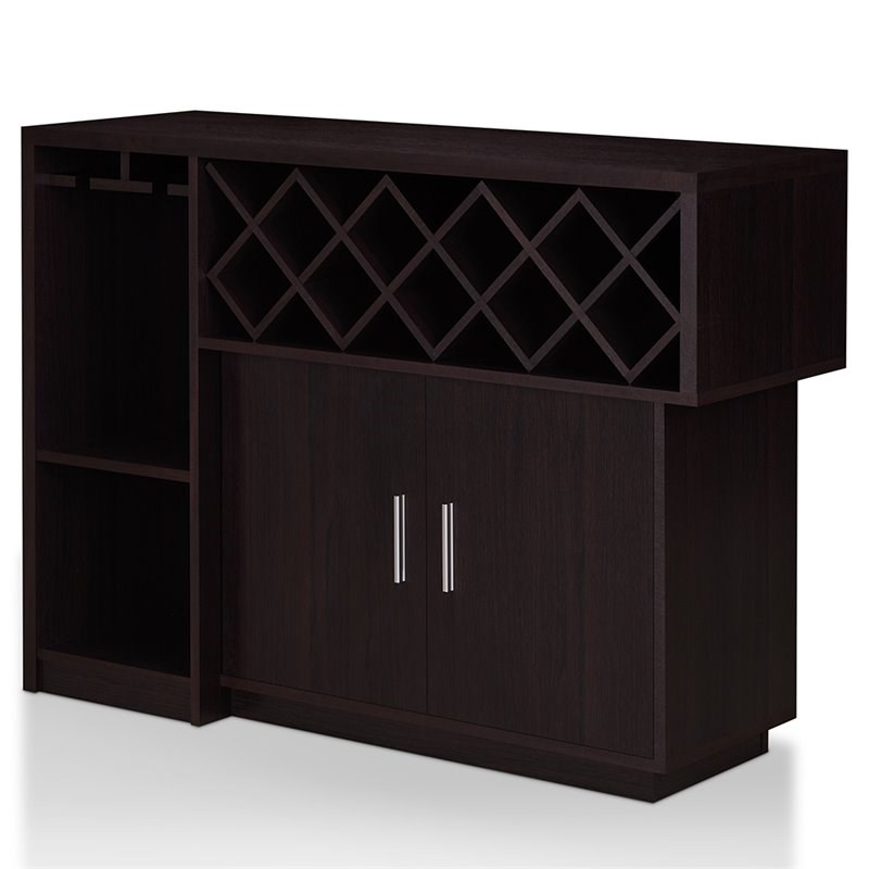 Furniture of America Derick Wood Multi-Storage Buffet Cabinet in Espresso