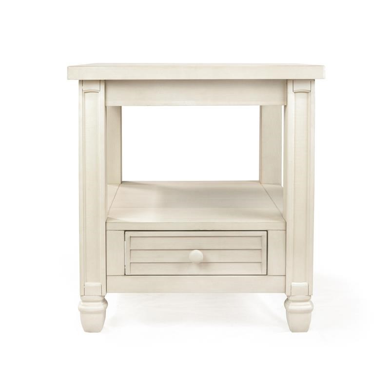 Furniture of America Shania Wood 1Drawer End Table in Antique White
