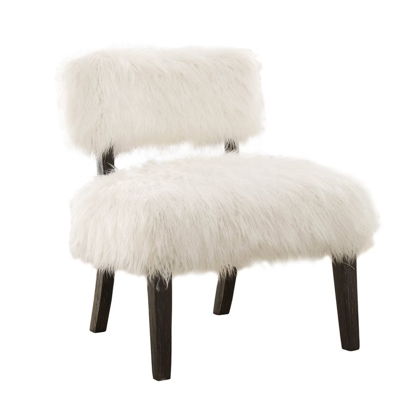 furniture of america shalene wood accent chair in white and black - idf