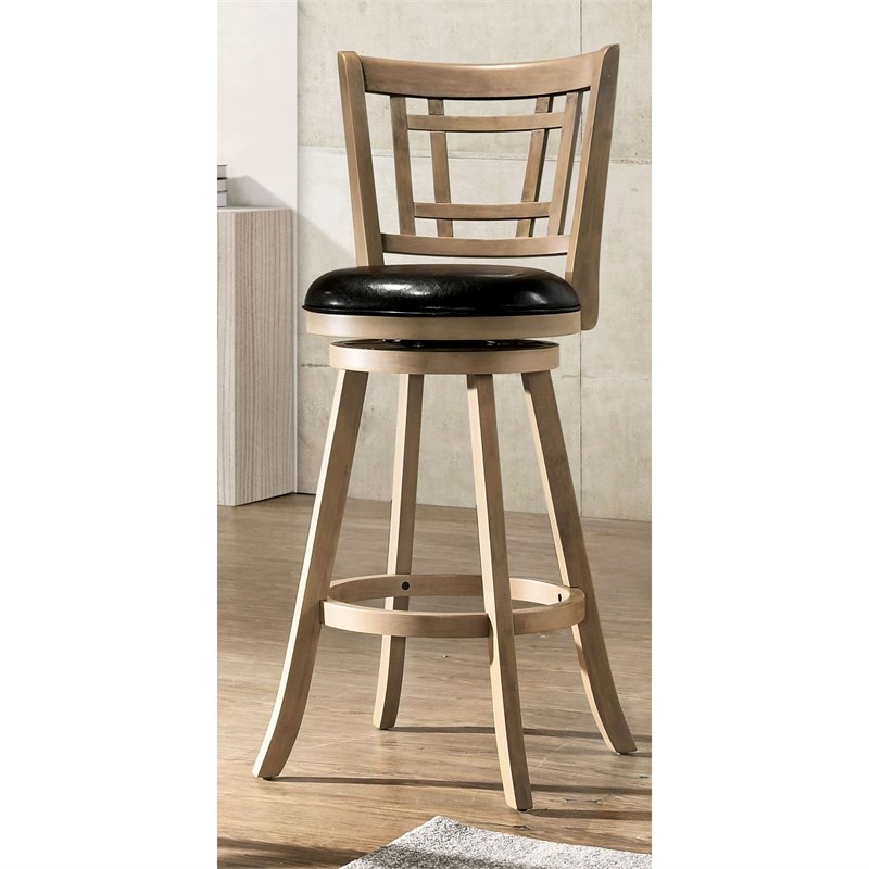 Furniture of America Charleen Wood 29Inch Swivel Bar Stool in Maple