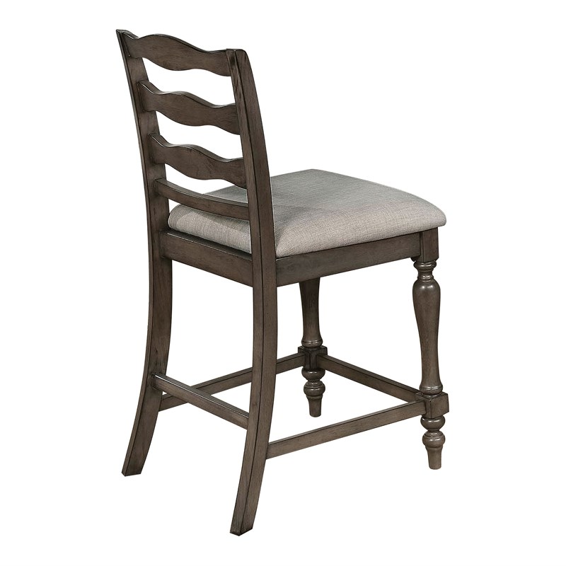 Furniture of America Attentuer Wood Counter Stool in Gray (Set of 2)