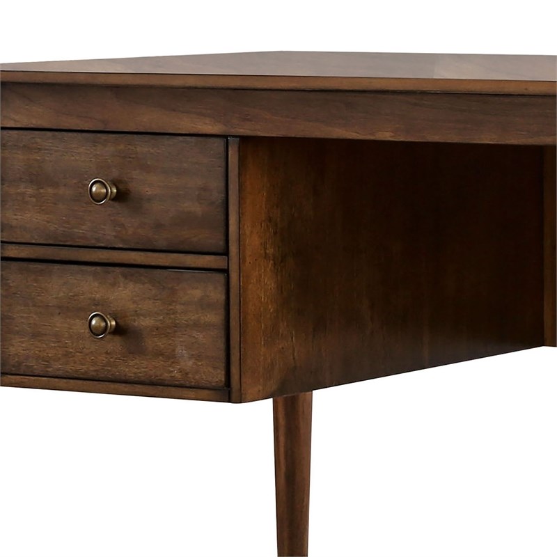 Furniture of America Jennay Wood 4-Drawer Writing Desk in Antique Oak