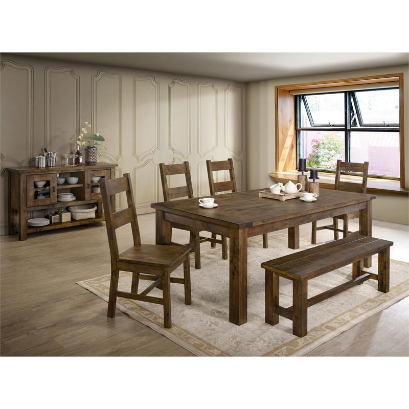 Furniture of America Belton Wood Side Chair in Rustic Oak (Set of 2)