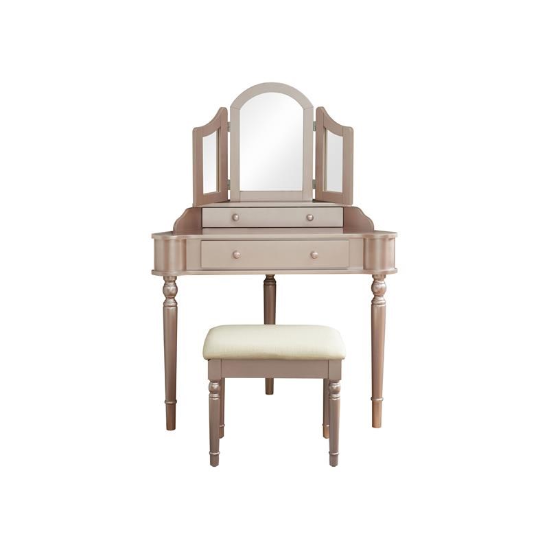 Furniture of America Cristal Transitional 3Piece Wood Vanity Set in