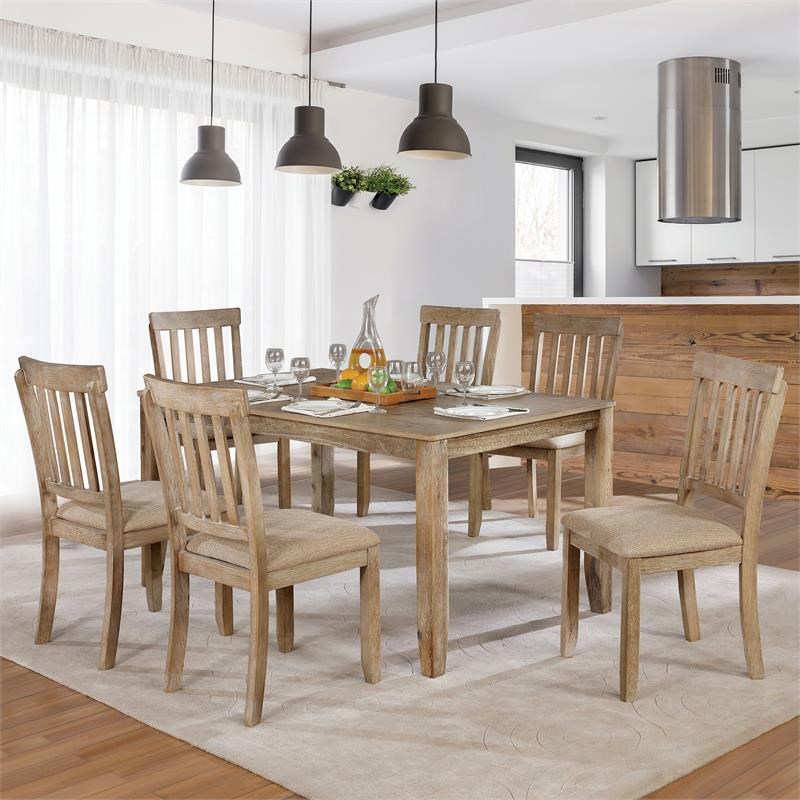 furniture of america mikel rustic 7piece wood dining set in natural