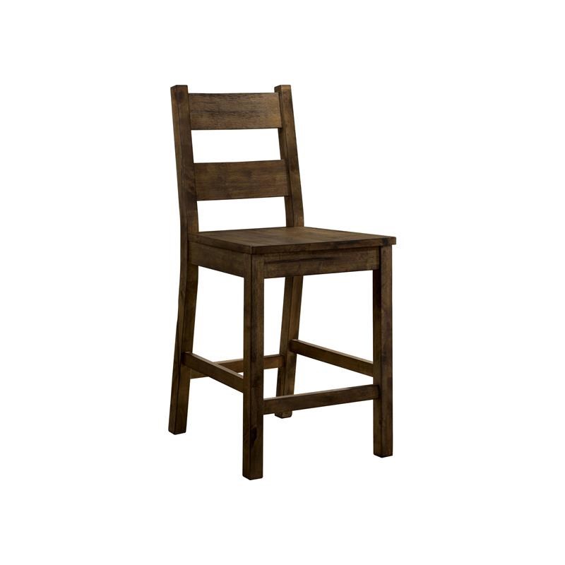 Furniture of America Belton Wood Pub Dining Chair in Rustic Oak (Set of 2)