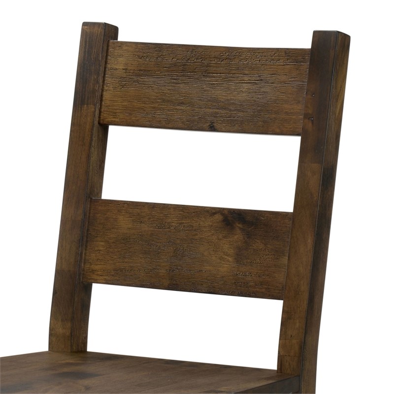 Furniture of America Belton Wood Pub Dining Chair in Rustic Oak (Set of 2)