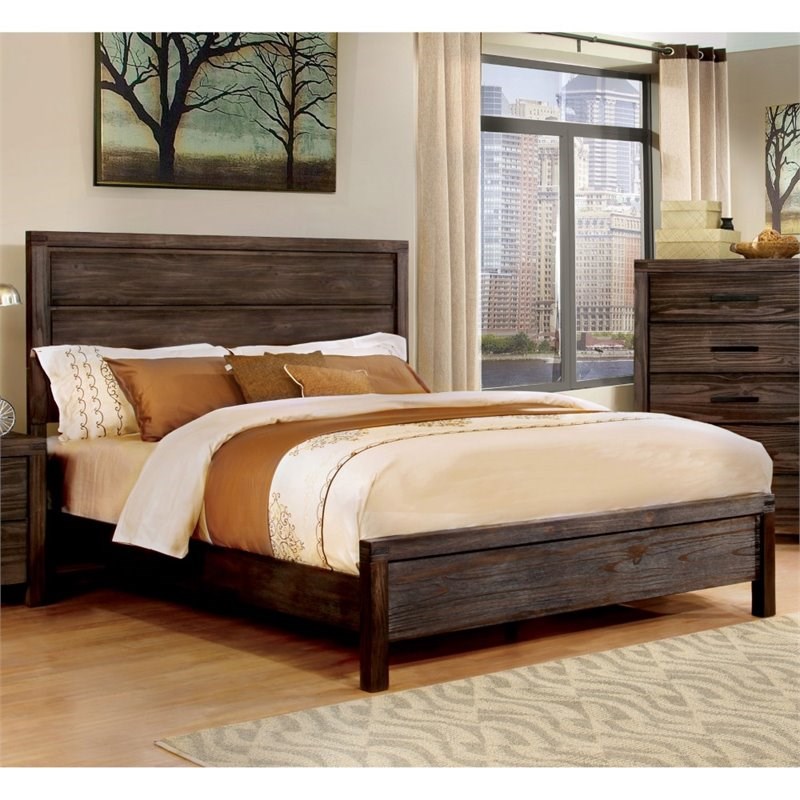 Bahlmer 2 Piece Queen Panel Bed with 2 Drawer Nightstand Set in Rustic Brown