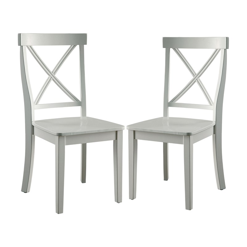 Furniture of America Tummel Transitional Wood Dining Chair in White (Set of 2)