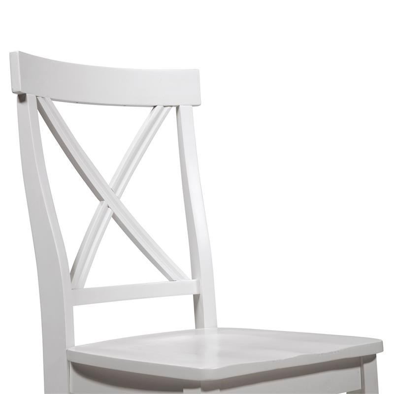 Furniture of America Tummel Transitional Wood Dining Chair in White (Set of 2)