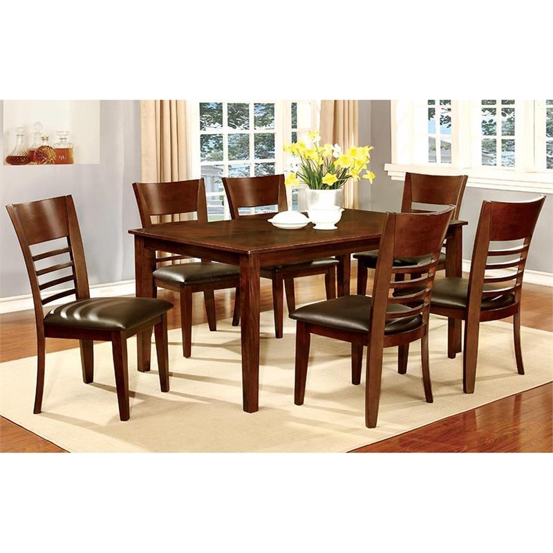 Furniture Of America Tristen Solid Wood Rectangular Dining Table In ...