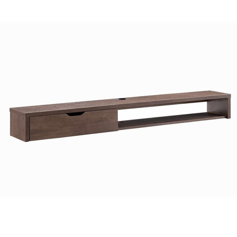 Furniture of America Astro Wood Floating TV Stand with Storage in Walnut Oak