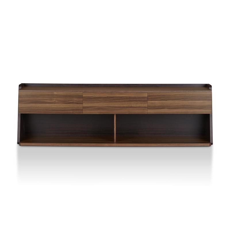 Furniture of America Taren Contemporary Wood 70-Inch TV Stand in Light Walnut