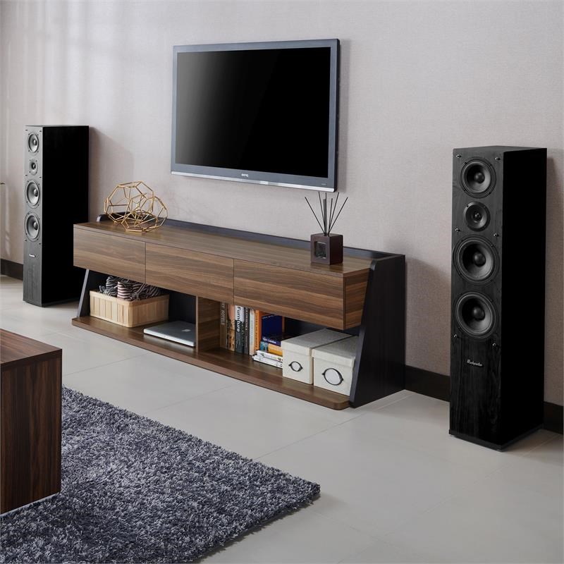 Furniture of America Taren Contemporary Wood 70-Inch TV Stand in Light Walnut