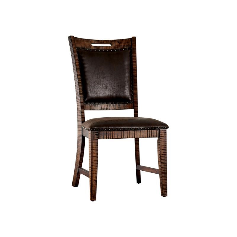 Furniture of America Beverly Solid Wood Dining Chair in Dark Oak (Set of 2)