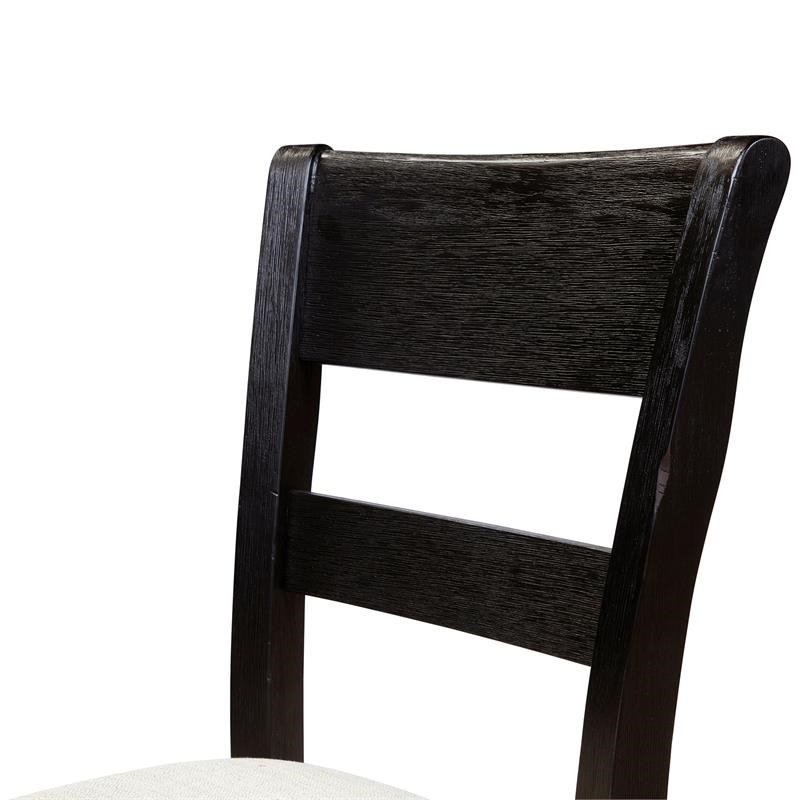 Furniture of America Toals Wood Ladder Back Counter Chair in Black (Set of 2)