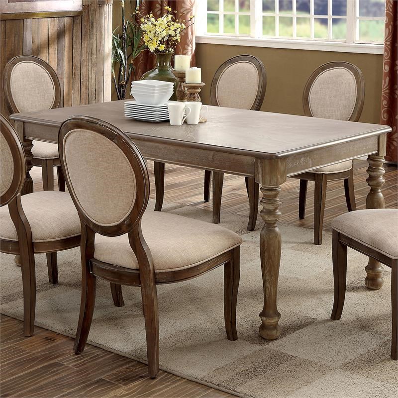 furniture of america chlido 7-piece solid wood dining set ...