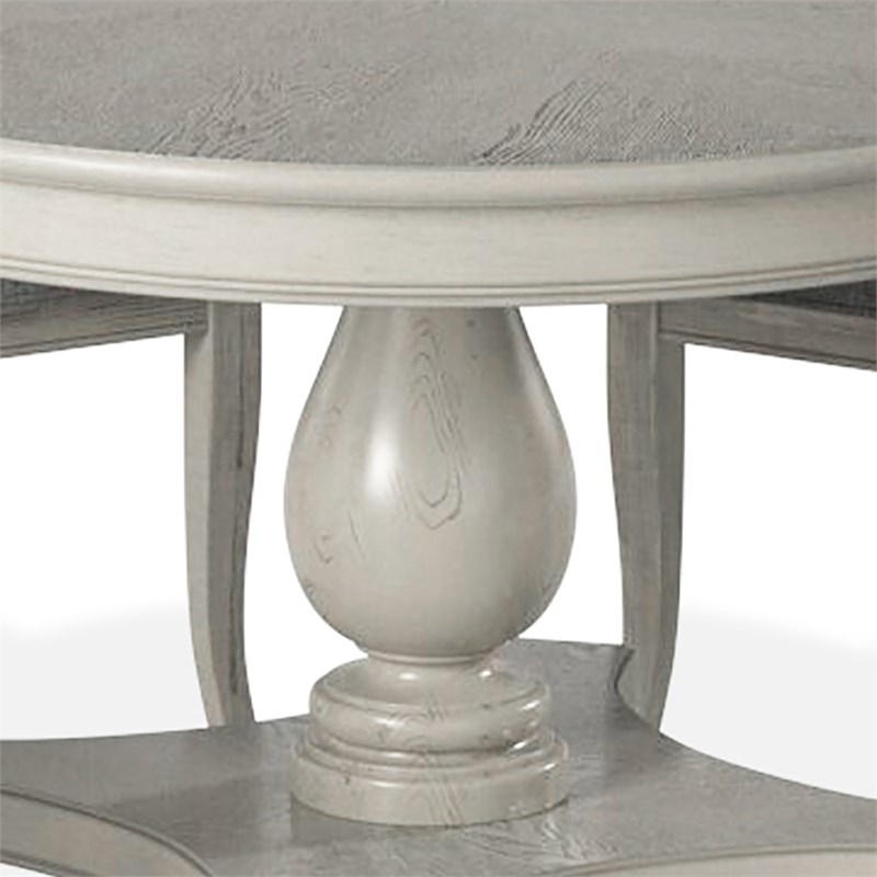 Round Dining Table In Antique White, 48 Round White Pedestal Table