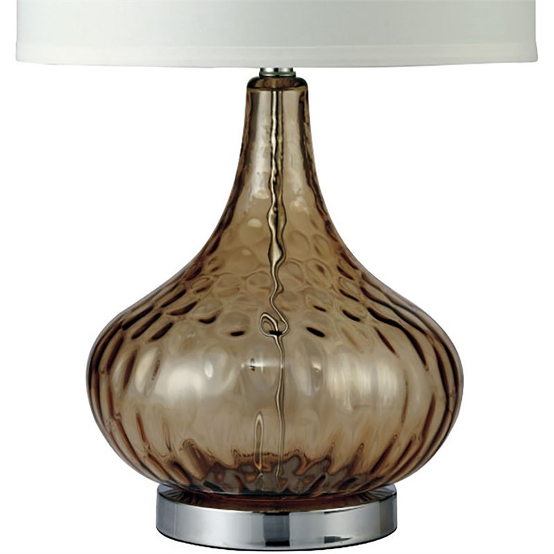 Furniture of America Harrington Contemporary Glass Table Lamp in Amber