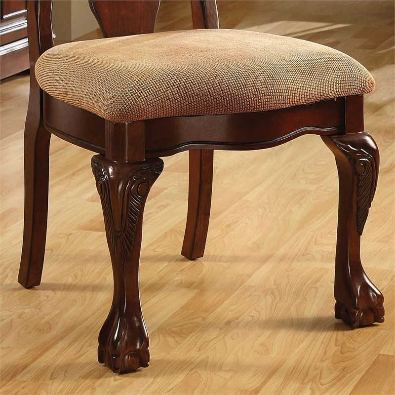 Furniture of America Stark Wood Padded Side Chair in Cherry (Set of 2)