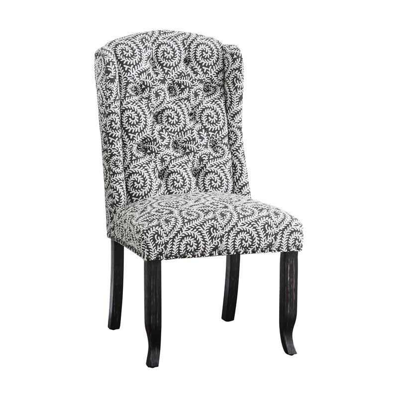 Furniture of America Fernidad Fabric Wingback Dining Chair in Gray (Set of 2)