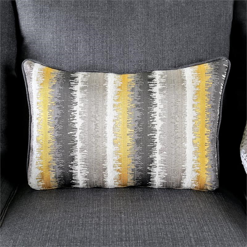 Furniture of America Crenshaw Contemporary Fabric Nailhead Trim Sofa in Slate
