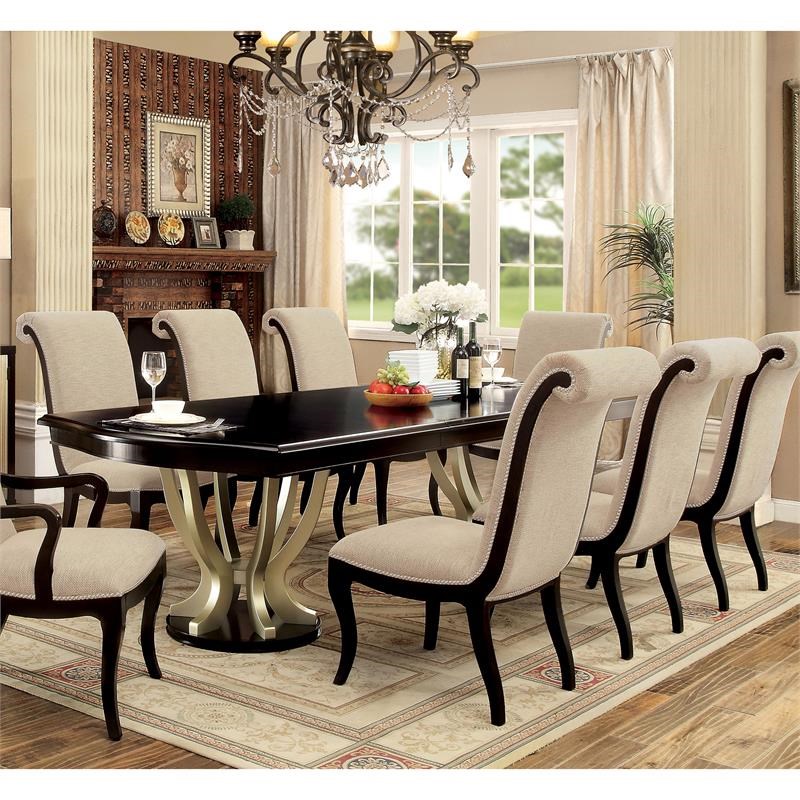 Furniture of America Gudrun Wood 7-Piece Rectangle Dining Table Set in Espresso